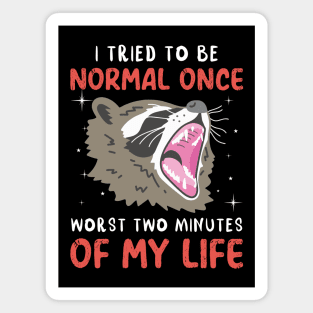 I Tried To Be Normal Once Worst Two Minutes Of My Life Raccoon Magnet